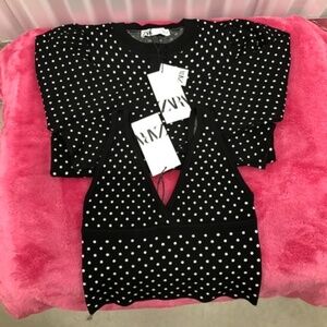 ZARA Prim quality Set Top/Buttoned Knit Sweater, M, NWT